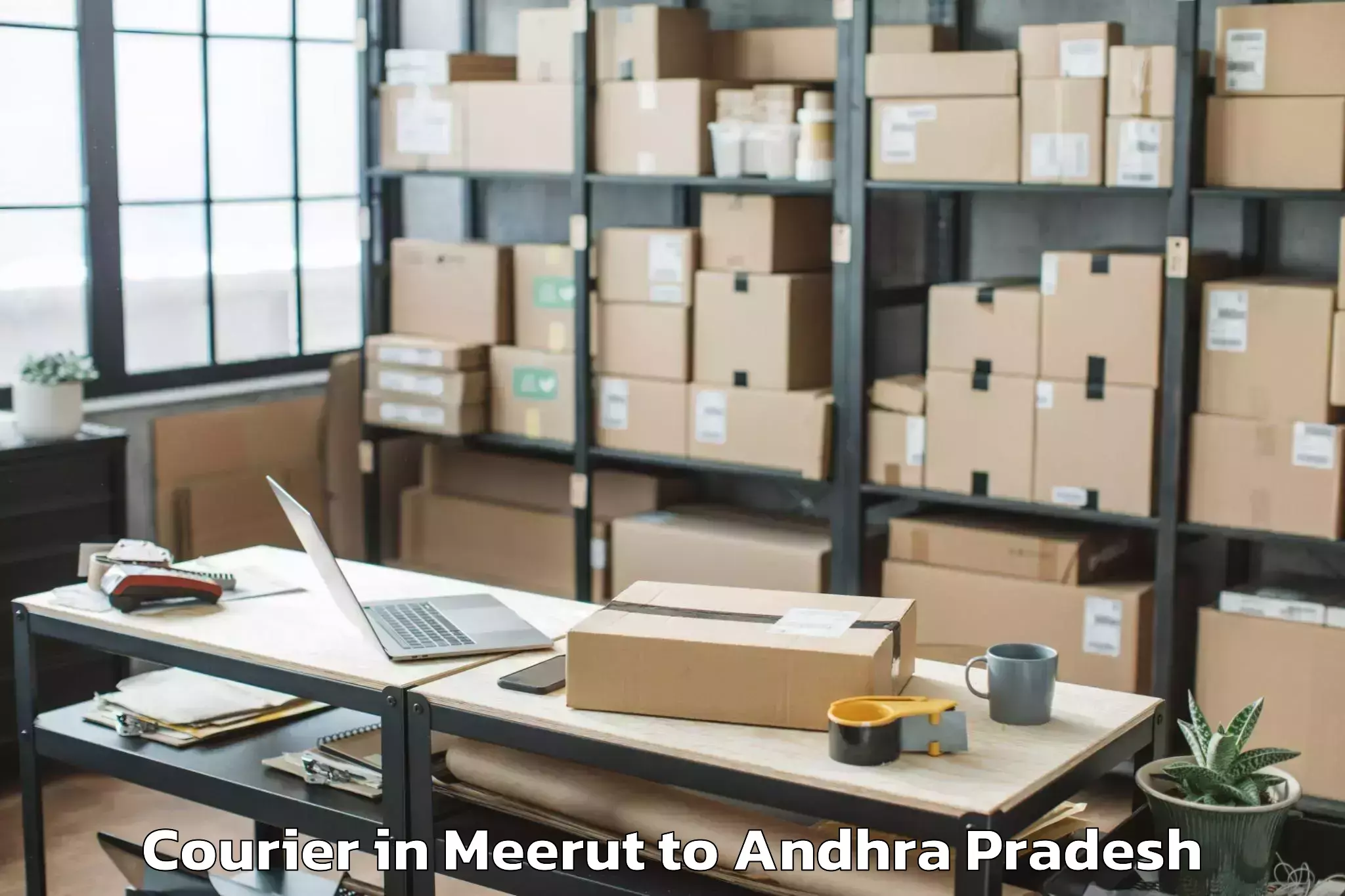 Affordable Meerut to Peda Araveedu Courier